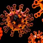 a close up of a virus