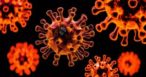 a close up of a virus